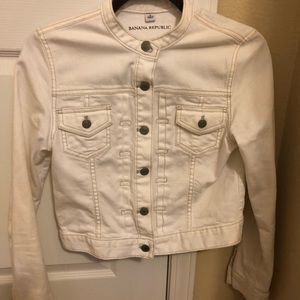 Banana Republic ivory/white Jean jacket